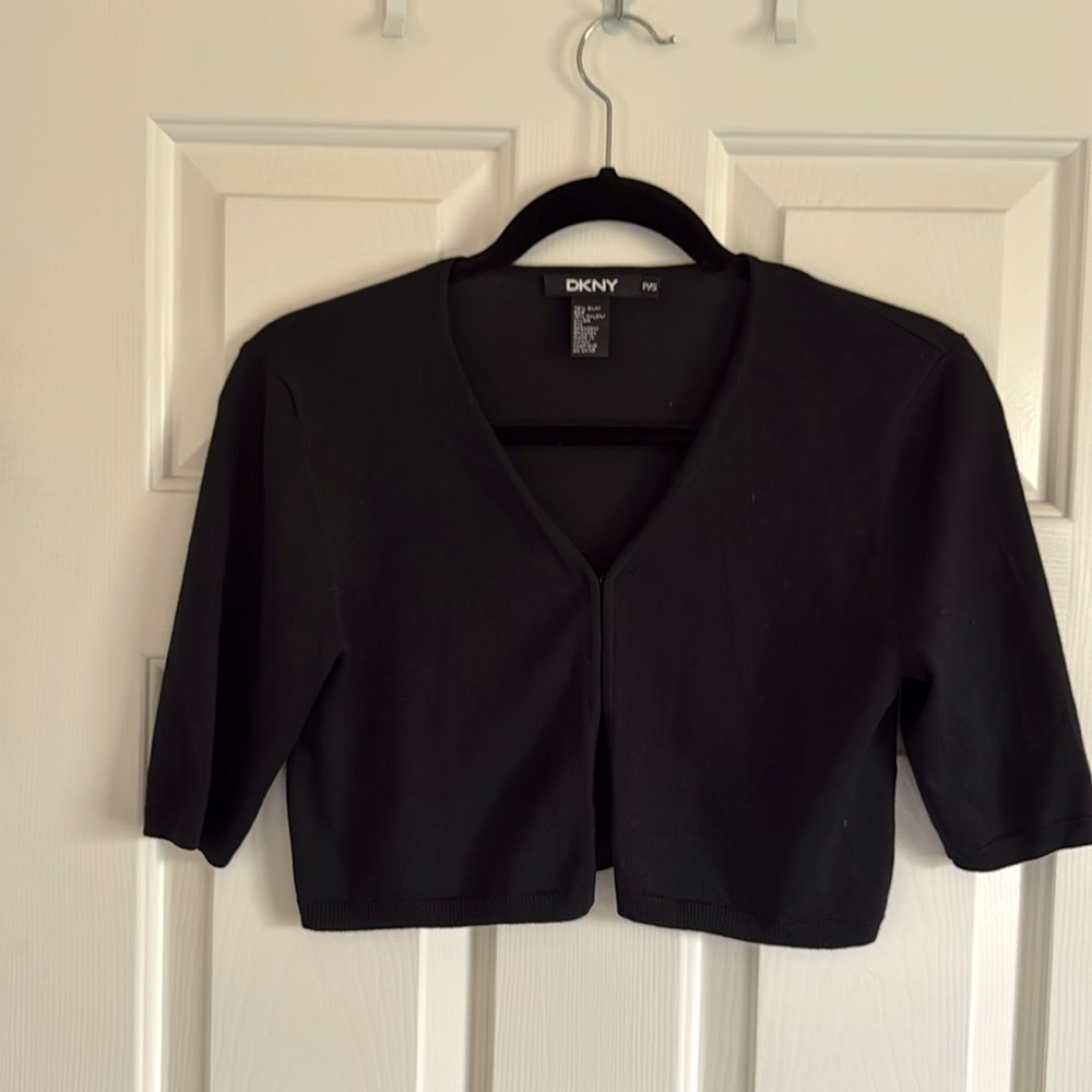 DKNY cropped short sleeve bolero cardigan